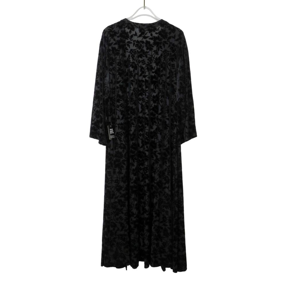 Express Black Velvet Floral Sheer Kimono Duster Long Size Small NWT - Picture 4 of 10
